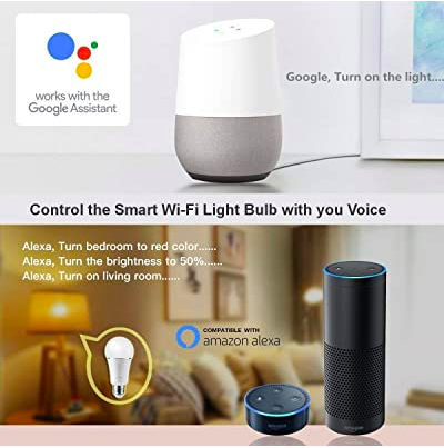 LED Inteligente WiFi, YOMYM 7W Bombilla LED Luces Cálidas/Frías & RGB, Lámpara WiFi Funciona con Alexa Google Home IFTTT