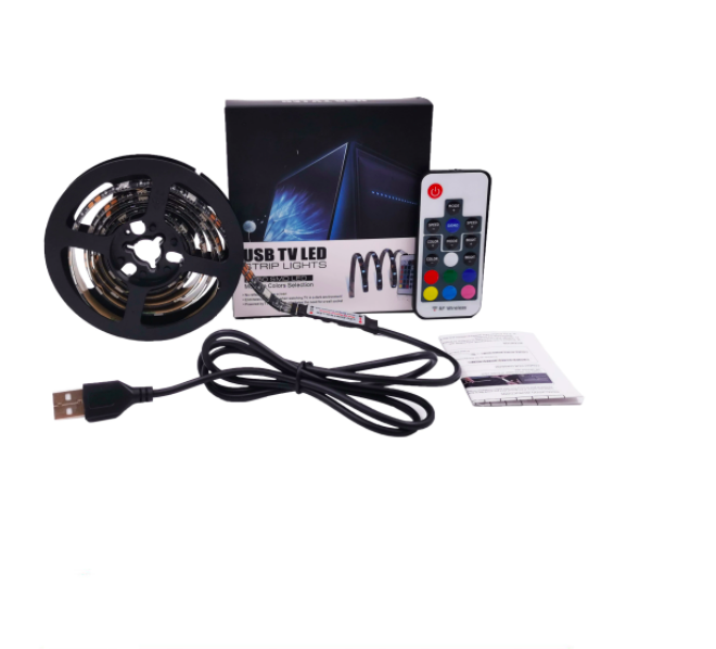Tira de LED RGB de 2 metros 5050 Impermeable USB 5V Tira de LED TV Luz de fondo