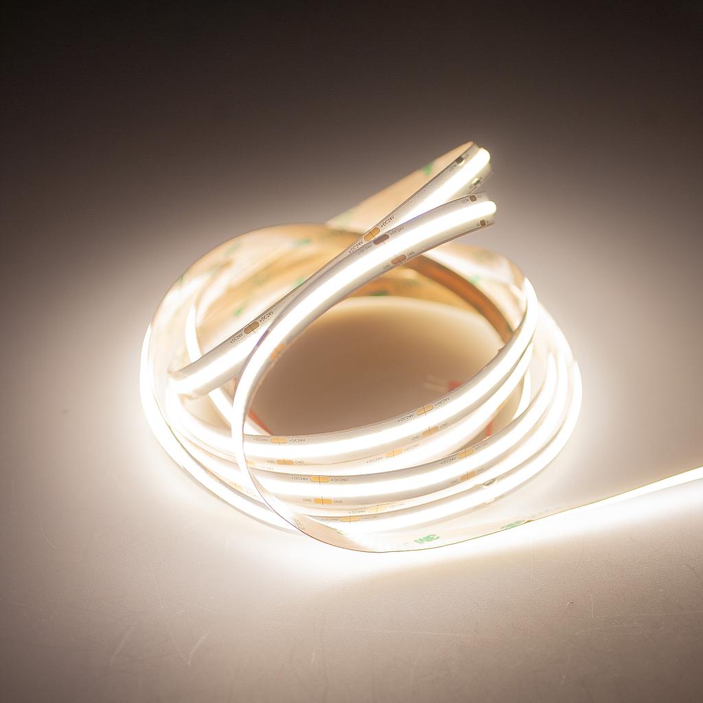 Tira LED COB, Bco Puro (320 L/M), DC12V, 5m, IP20